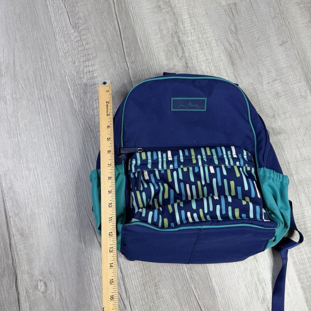 Vera Bradley Katalina Showers Blue Multicolored Medium Backpack School Retired - Picture 6 of 12